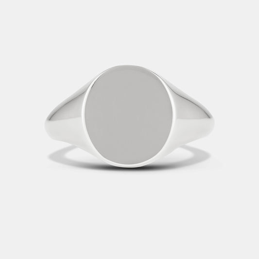 Oval Signet Ring in Platinum