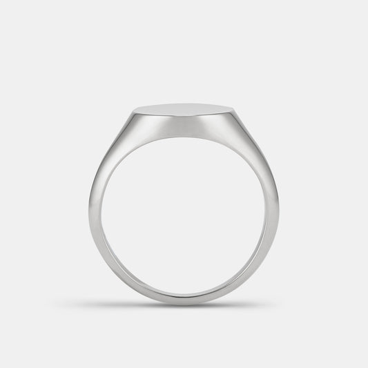 Oval Signet Ring in Platinum