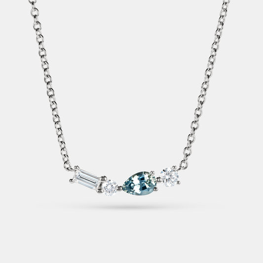 Petite Colour Necklace Style No. 2 - 18 Karat White Gold