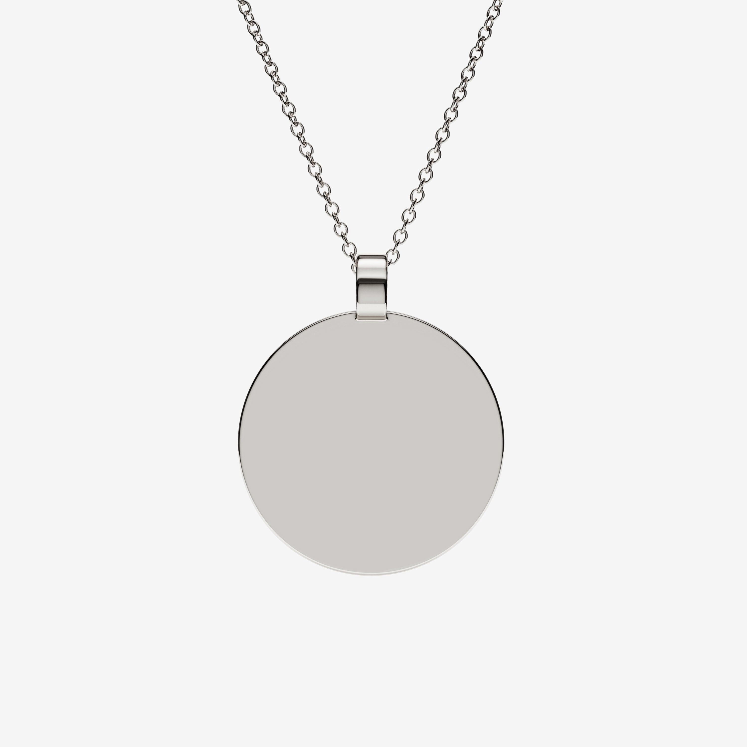 Perimeter Tag Pendant in White Gold