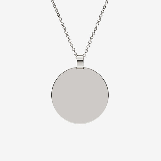 Perimeter Tag Pendant in White Gold