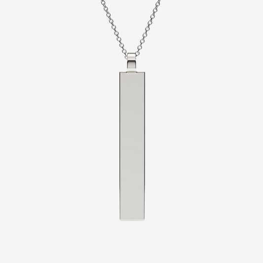 Pillar Tag Pendant in White Gold