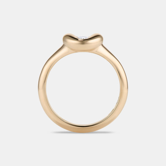 Pillow 0.21ct Oval Diamond Pinky Ring
