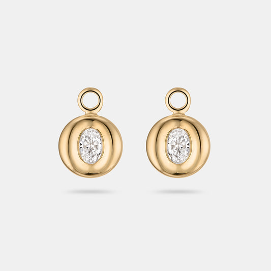 Pillow Earrings 0.43ctw oval diamonds