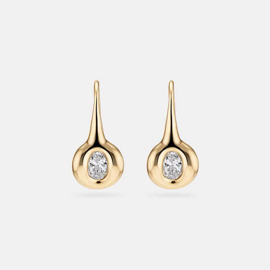 PILLOW DROP EARRINGS 0.43ctw oval diamonds