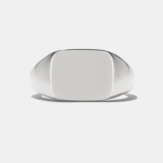 Rectangular Cushion Signet Ring in Platinum