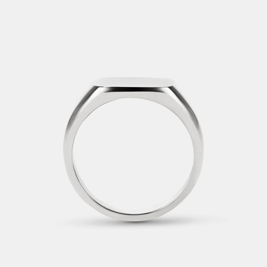 Rectangular Cushion Signet Ring in Platinum