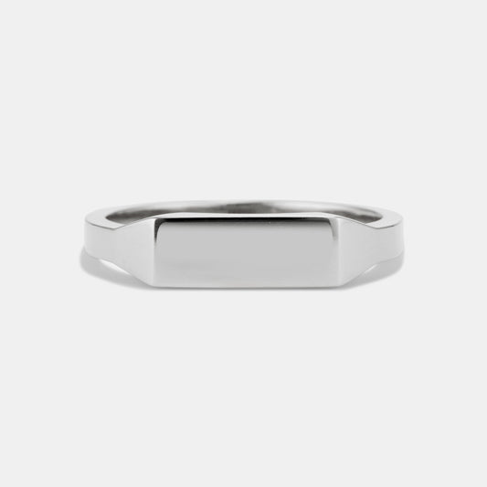 Small Rectangular Signet - Platinum