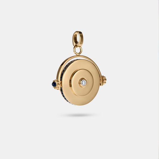 FUTURIST SPINNING PENDANT - SAPPHIRE AND DIAMOND