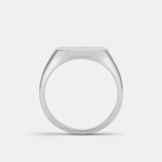 Square Cushion Signet Ring in Platinum