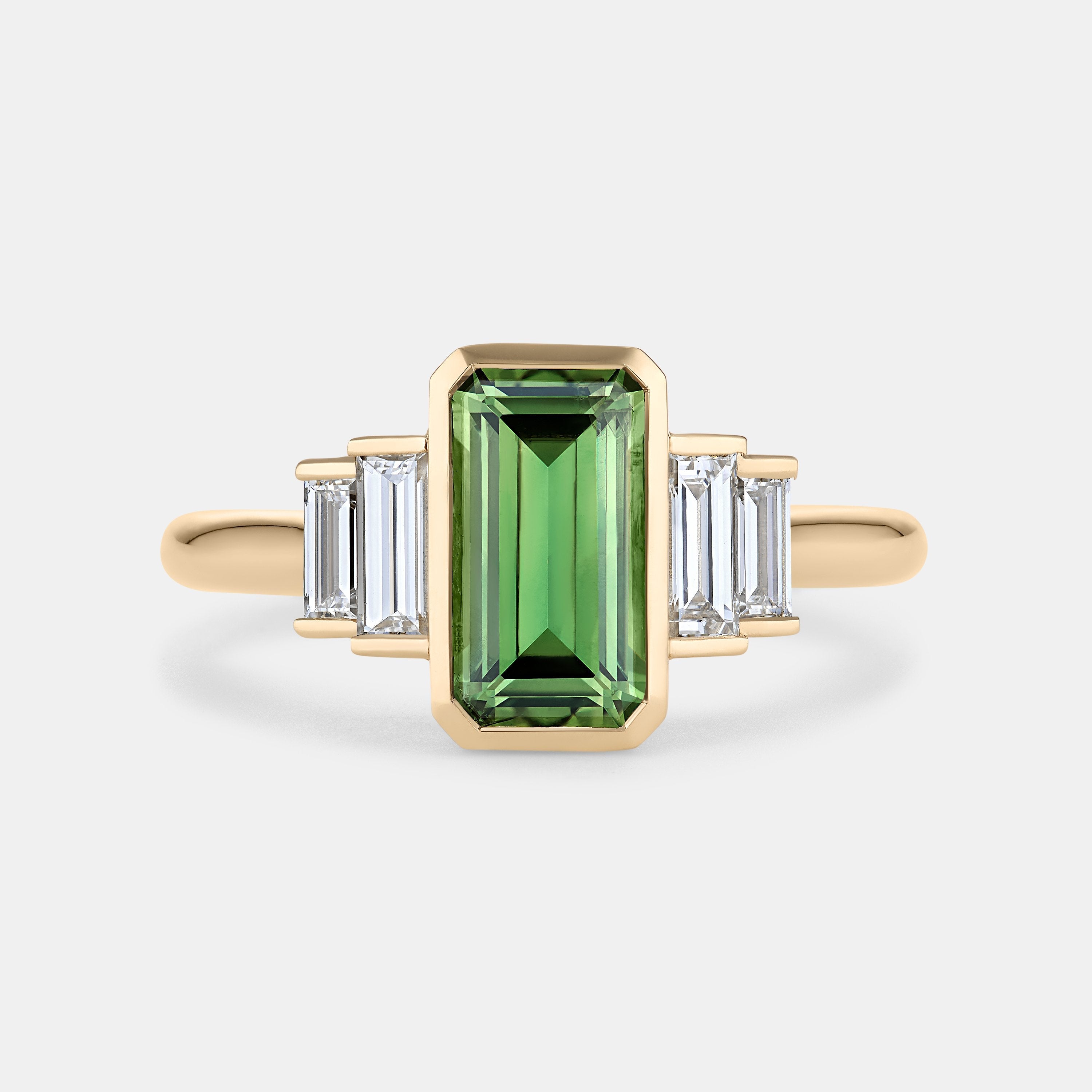 AMELIA 2.05ct Emerald Cut Australian Sapphire Five Stone Engagement Ring