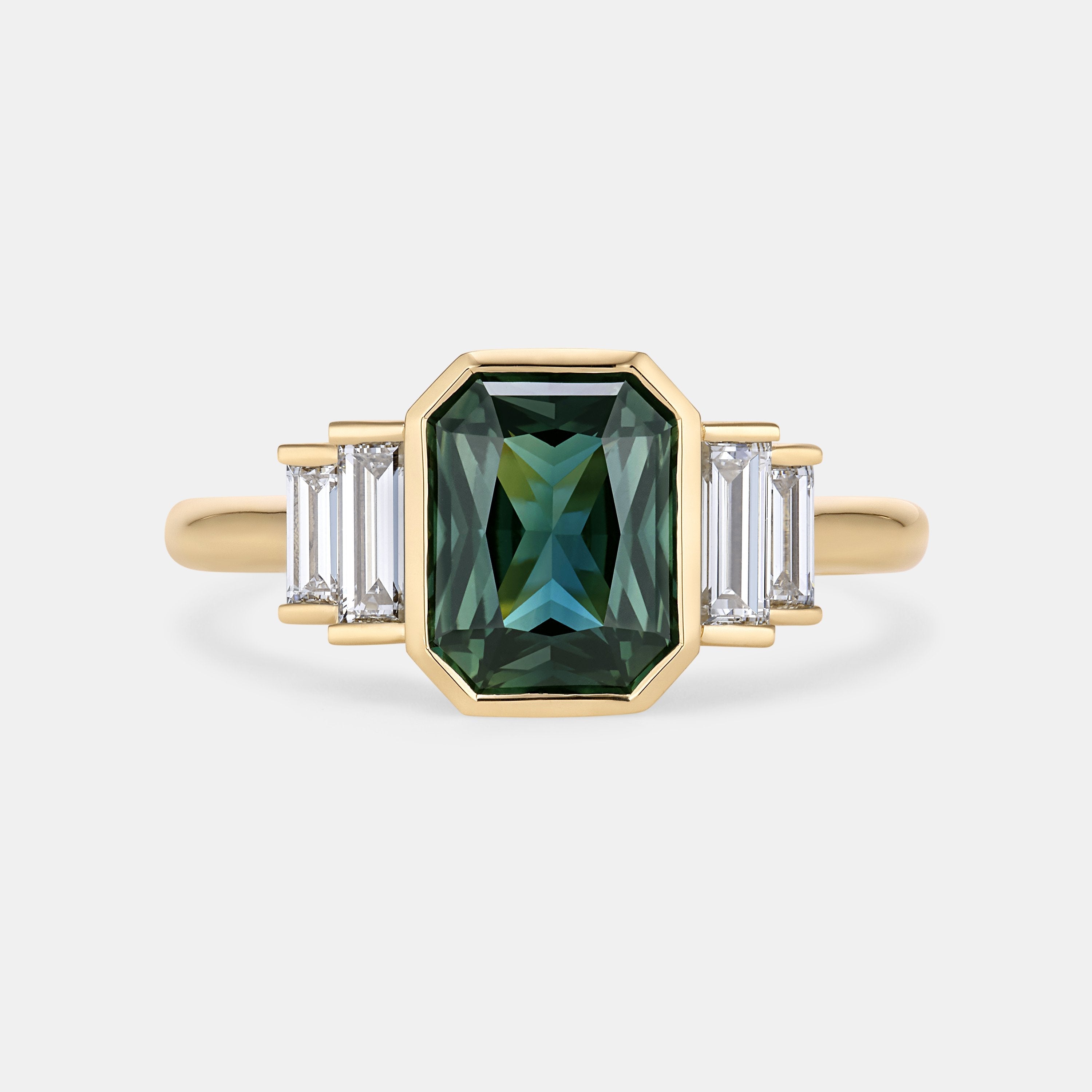AMELIA 2.43ct Radiant Cut Australian Sapphire Five Stone Engagement Ring
