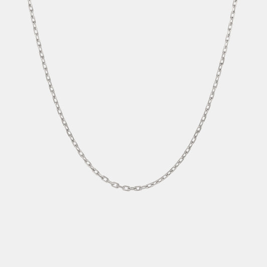 Anchor 2.2mm Chain Necklace in White Gold
