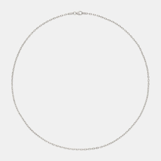 Anchor 2.2mm Chain Necklace in White Gold
