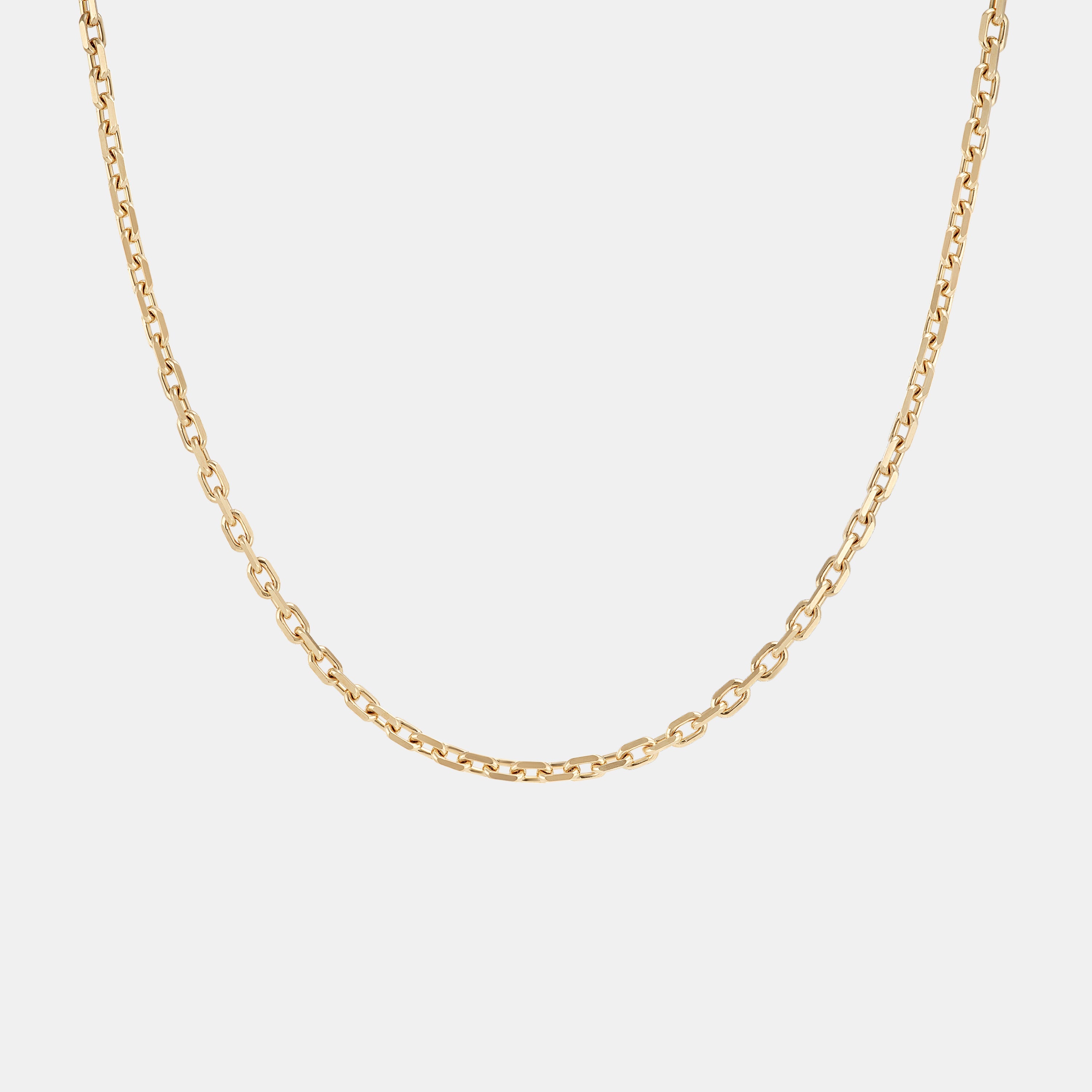 Anchor 2.54mm Chain Necklace in Yellow Gold