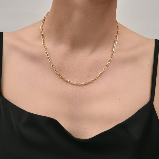 Anchor 3.8mm Chain Necklace in Yellow Gold