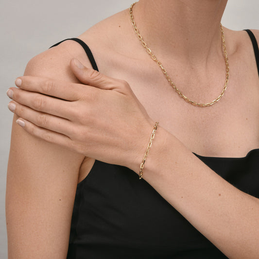 Anchor Chain Bracelet in 9 Karat Yellow Gold