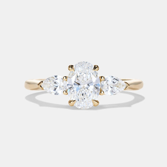 Aurora Diamond Three Stone Engagement Ring