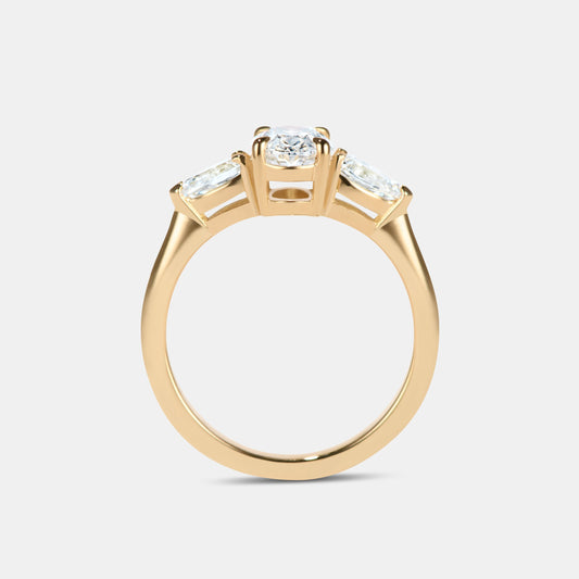 AURORA Lab Grown Diamond Three Stone Engagement Ring