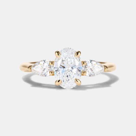 AURORA Lab Grown Diamond Three Stone Engagement Ring