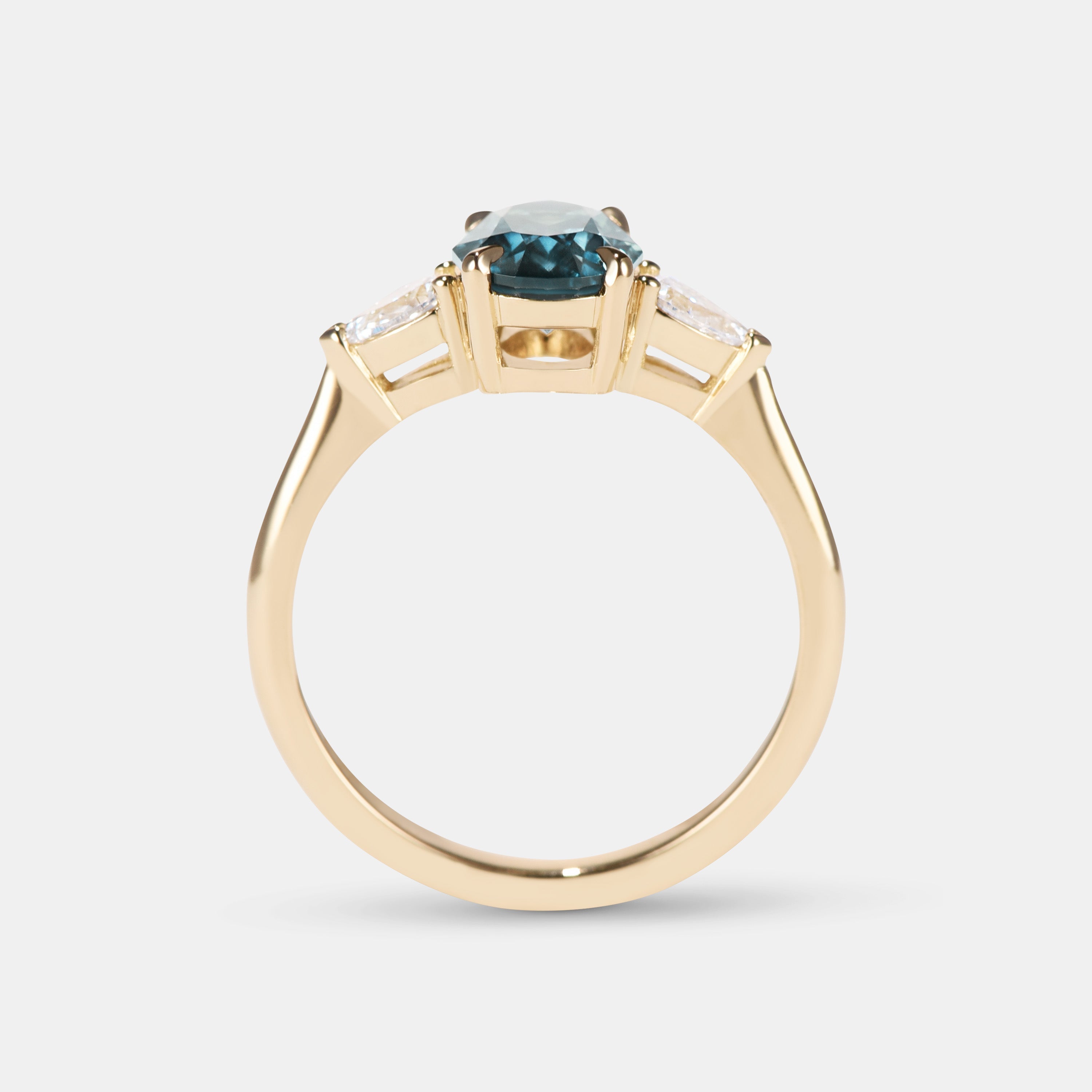 Aurora Sapphire Three Stone Engagement Ring