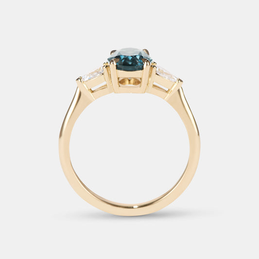 Aurora Sapphire Three Stone Engagement Ring