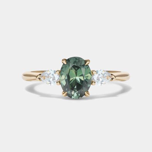 Aurora Sapphire Three Stone Engagement Ring