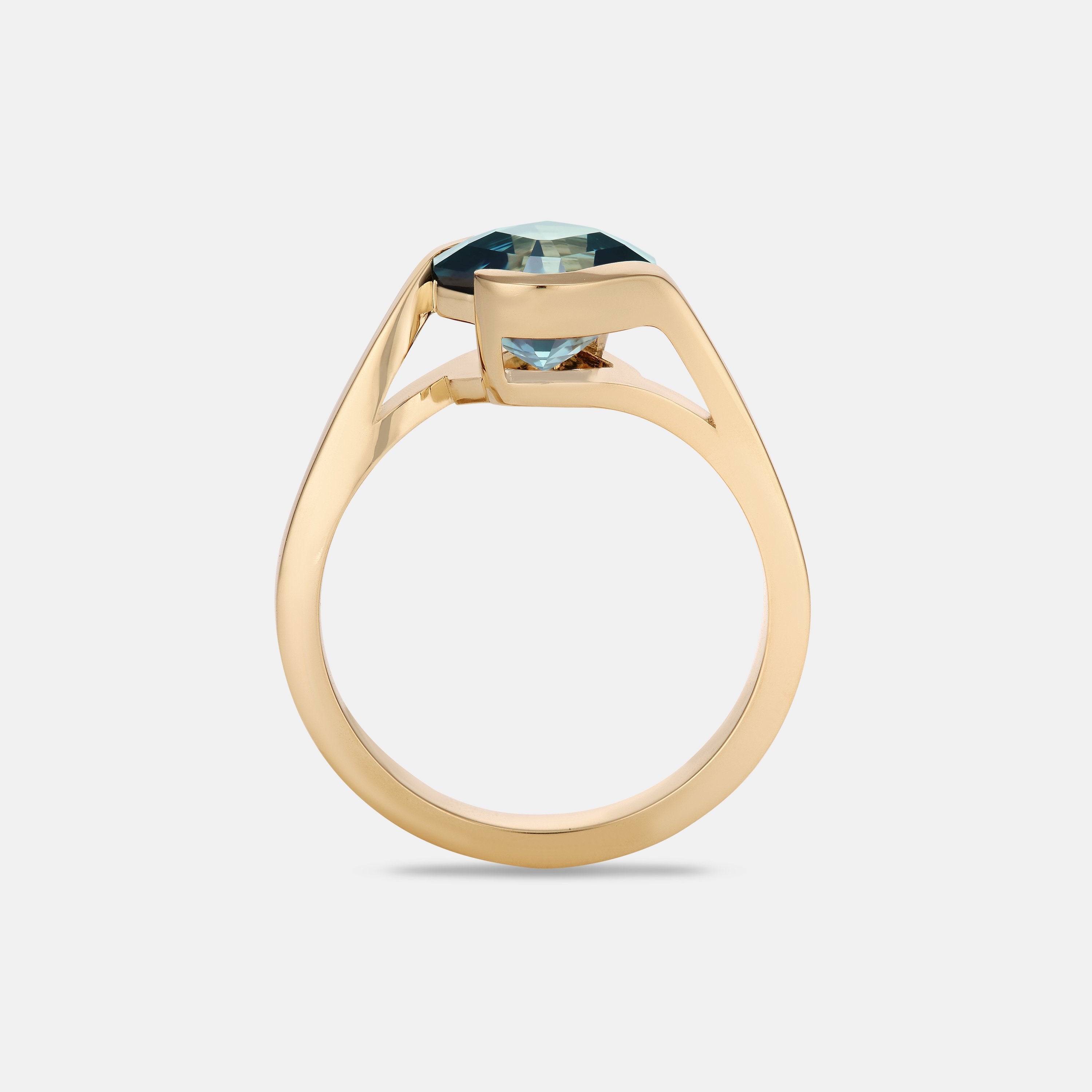 AVA 2.49ct Asscher Cut Teal Sapphire Solitaire Engagement Ring