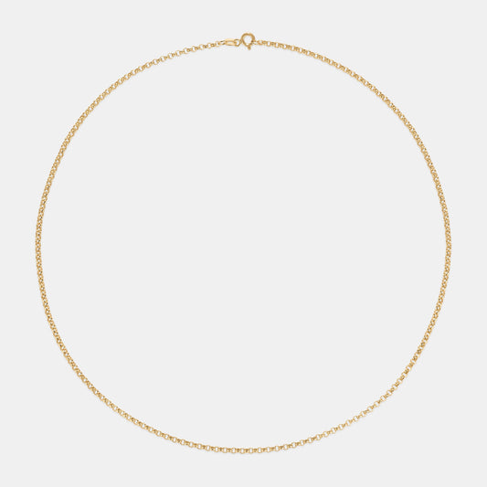 Belcher 2.3mm Chain Necklace in Yellow Gold