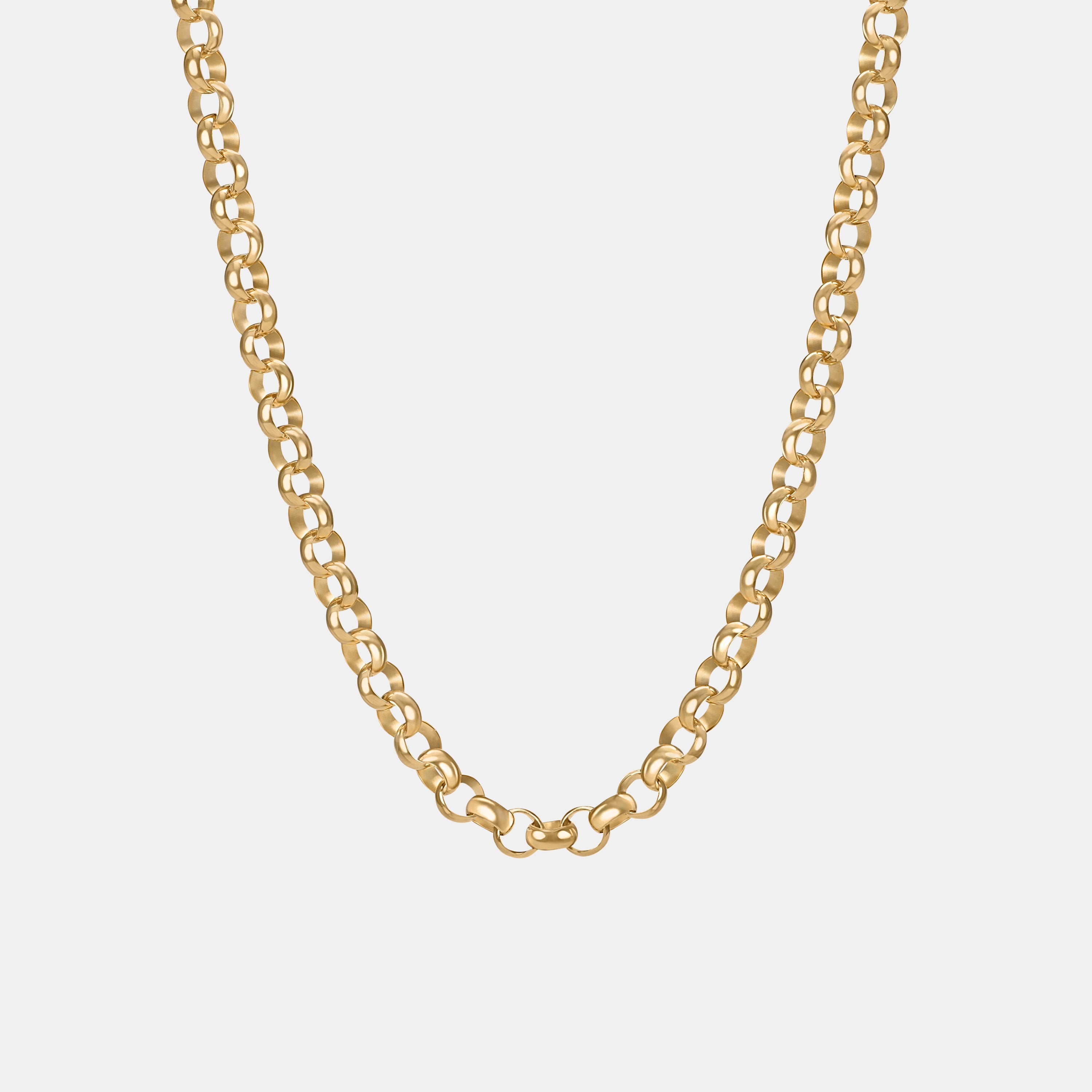 Belcher 3.3mm Chain Necklace in Yellow Gold