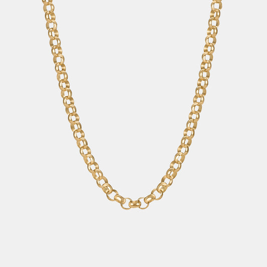 Belcher 3.3mm Chain Necklace in Yellow Gold