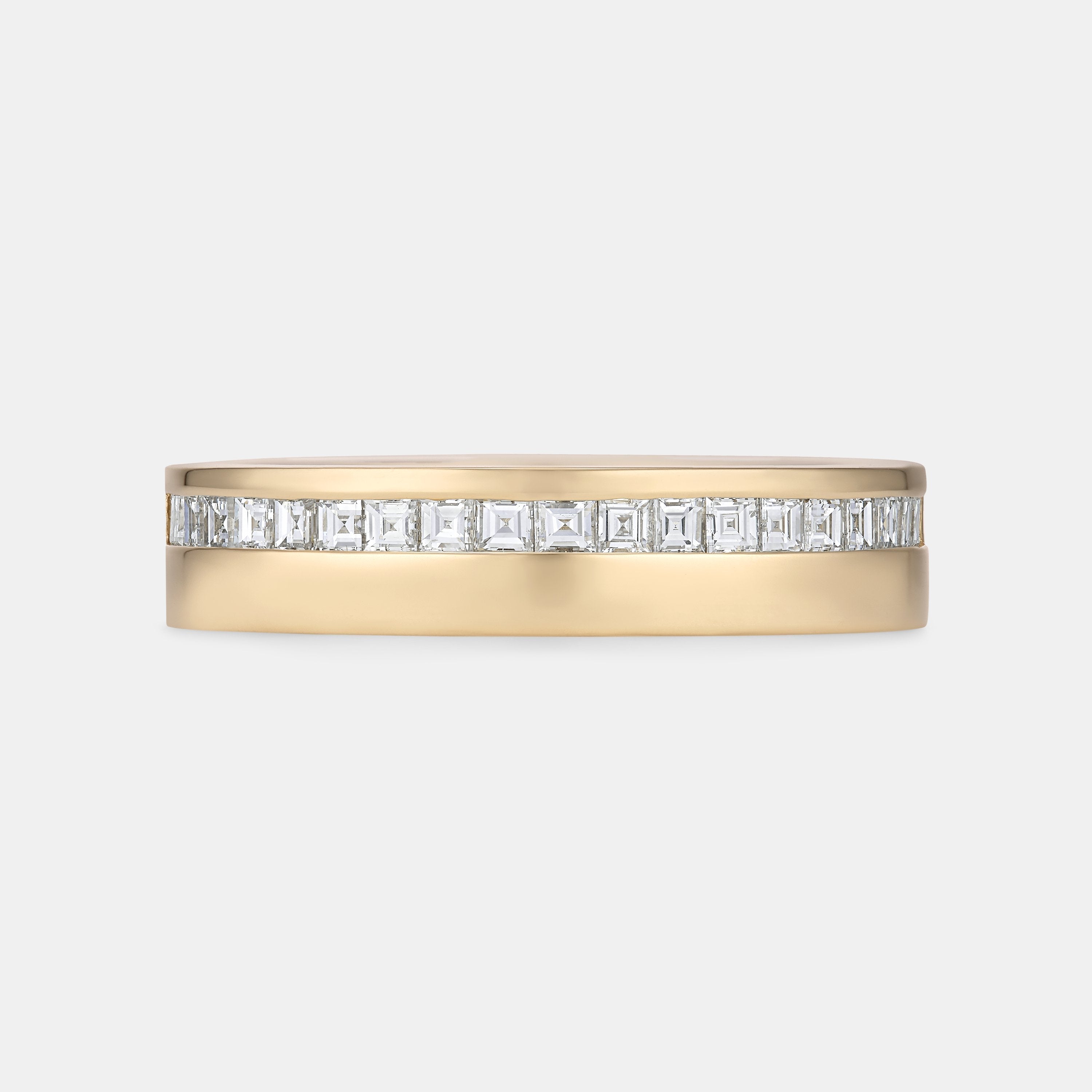 Cigar Carré Diamond Wedding Ring