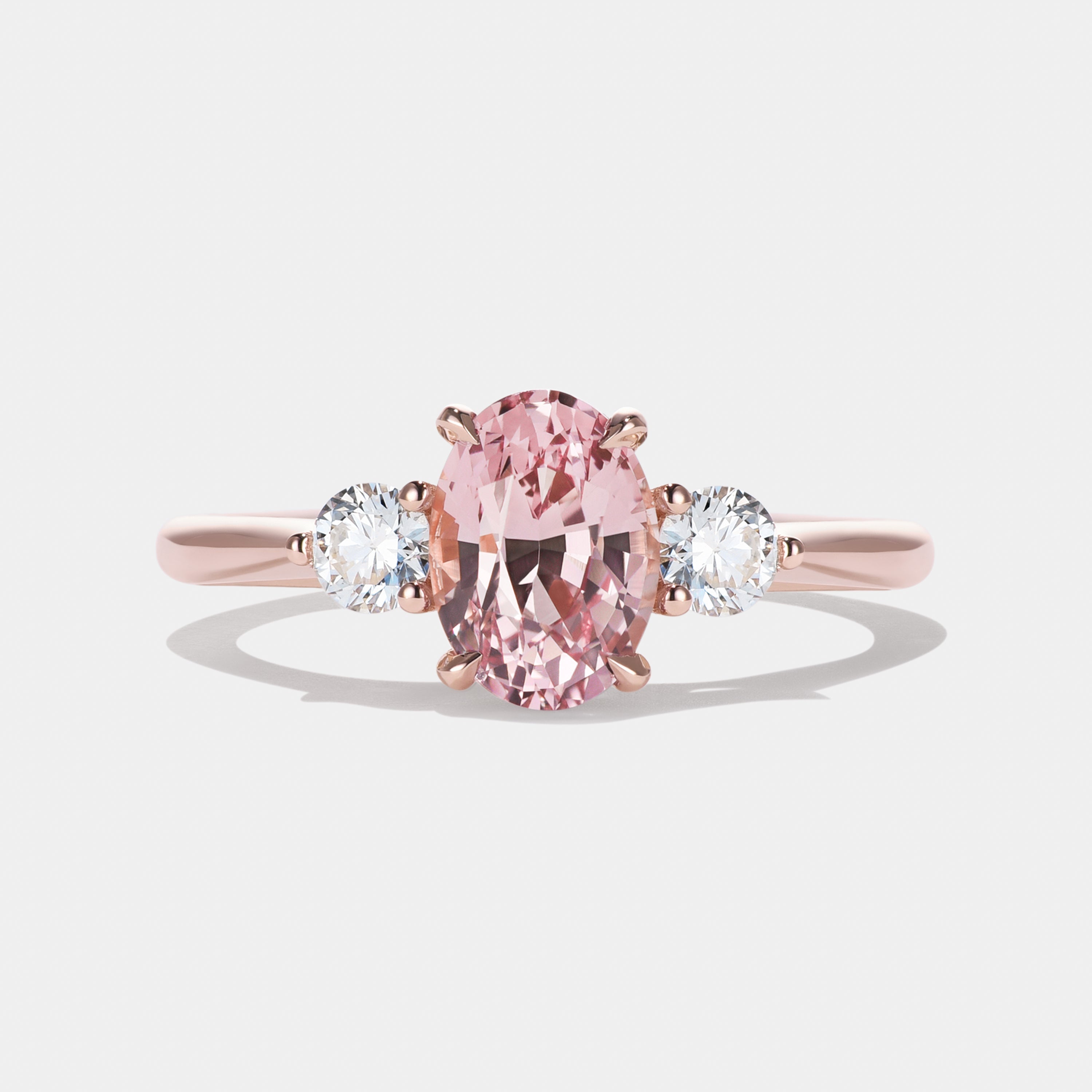 Clover Sapphire Three Stone Engagement Ring