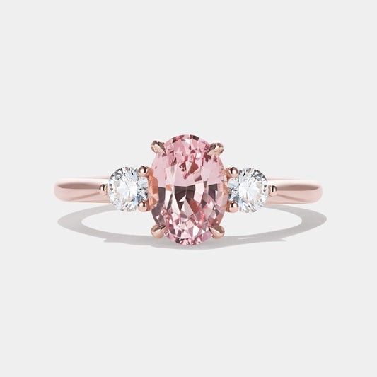 Clover Sapphire Three Stone Engagement Ring