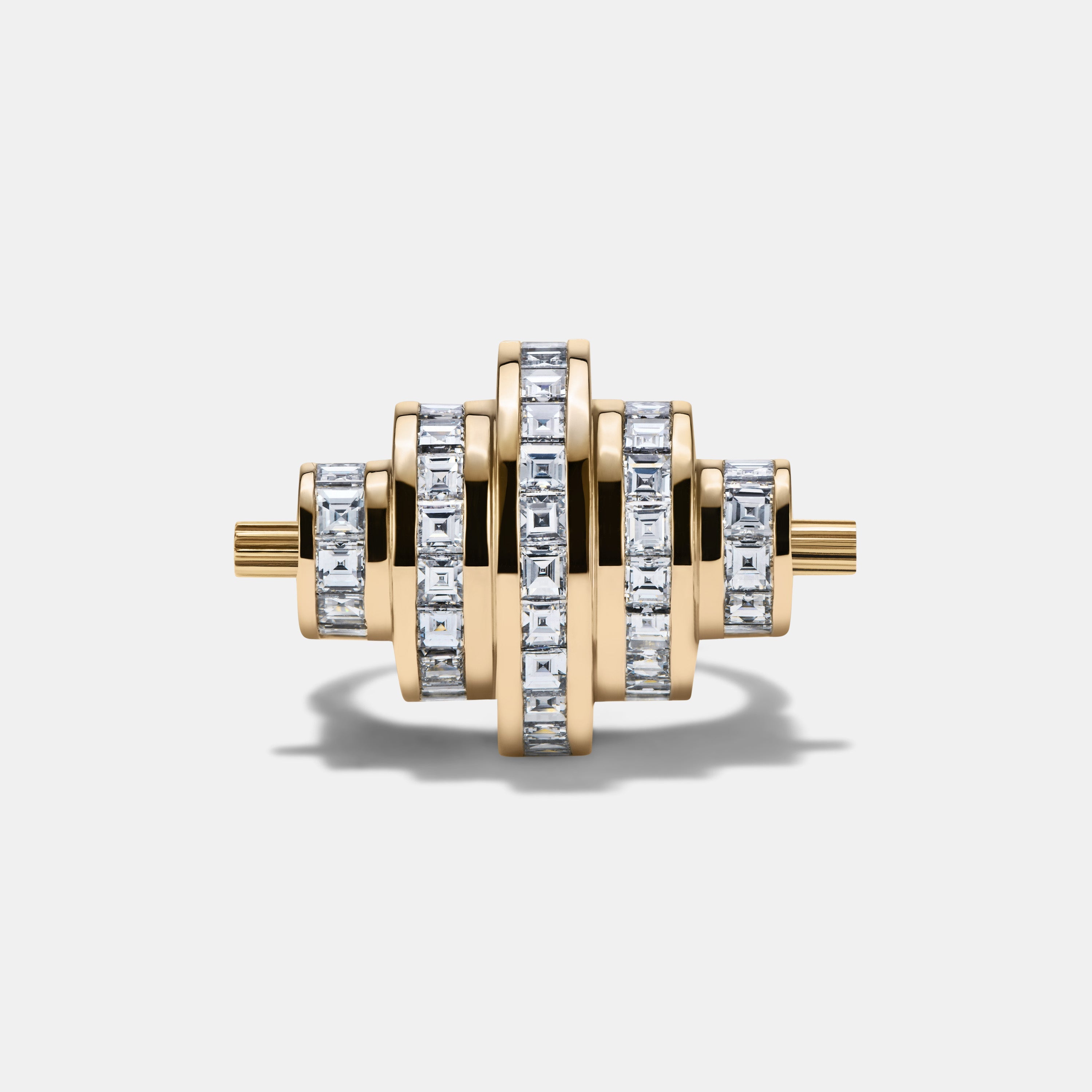 Cog Diamond Ring in 18 Karat Yellow Gold