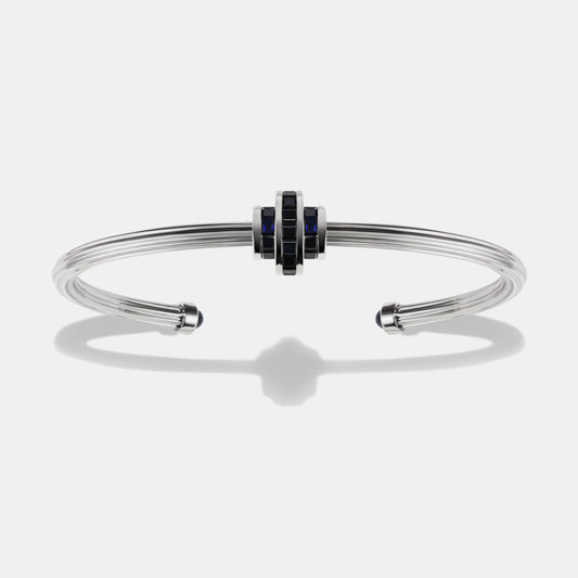 Cog Sapphire Wrist Cuff in 18 karat white gold