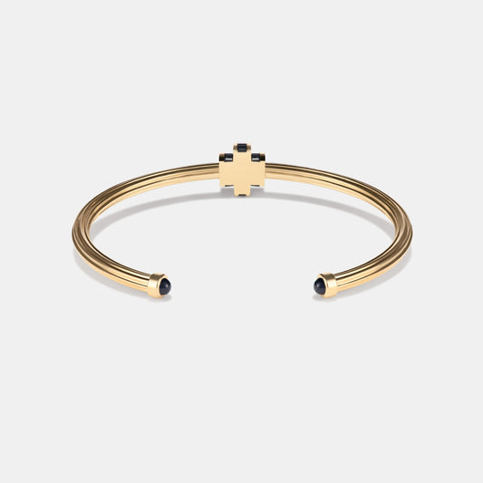 Cog Sapphire Wrist Cuff in 9 karat yellow gold