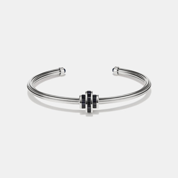 Cog Sapphire Wrist Cuff in 9 karat white gold