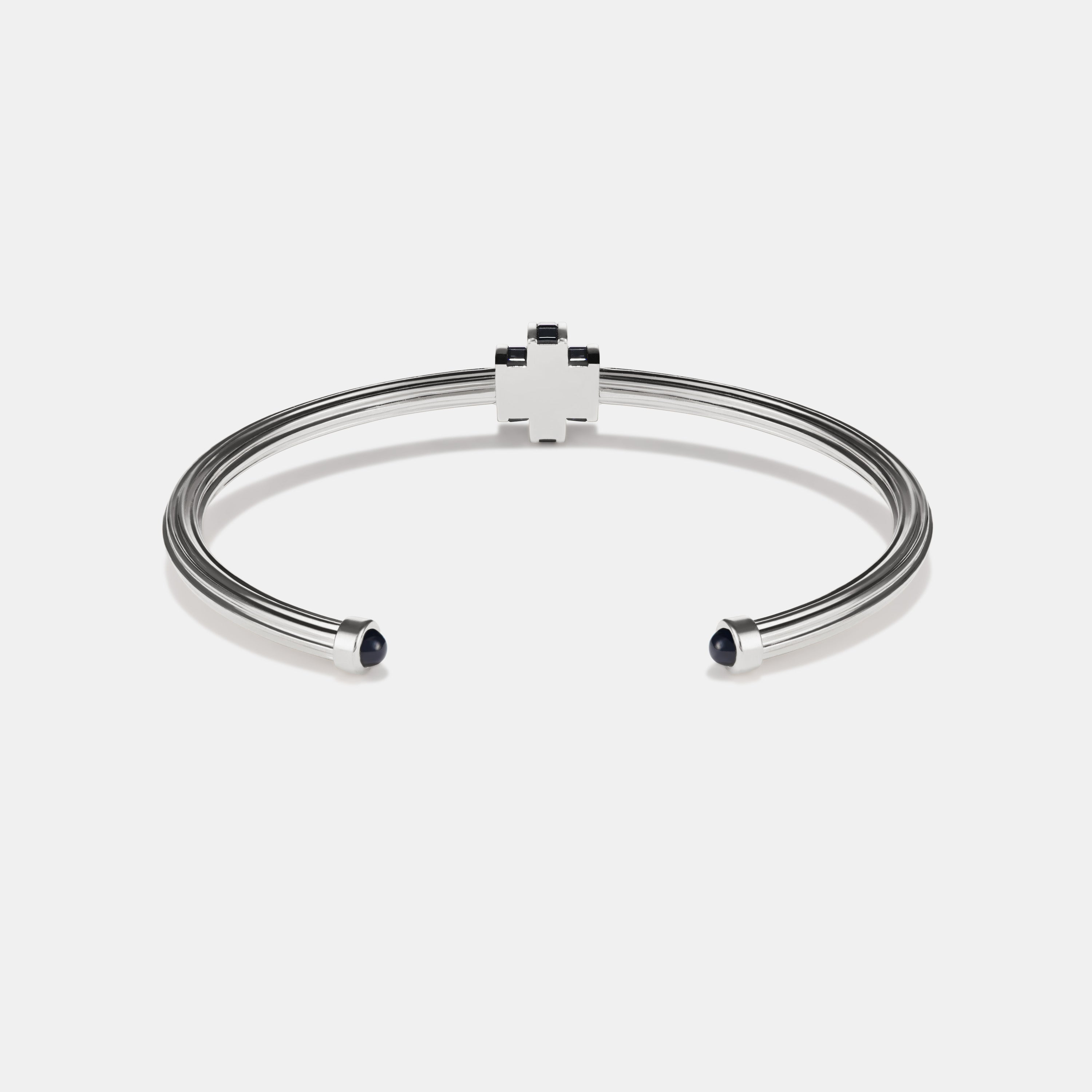 Cog Sapphire Wrist Cuff in 9 karat white gold