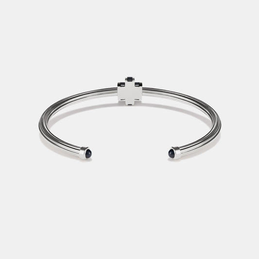 Cog Sapphire Wrist Cuff in 9 karat white gold