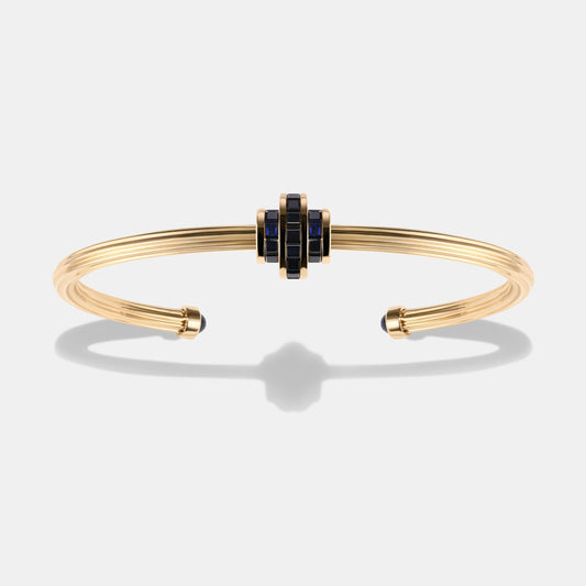 Cog Sapphire Wrist Cuff in 9 karat yellow gold