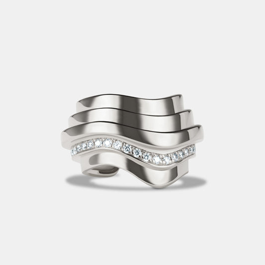 Contours Ear Cuff Diamond in 18 Karat White Gold