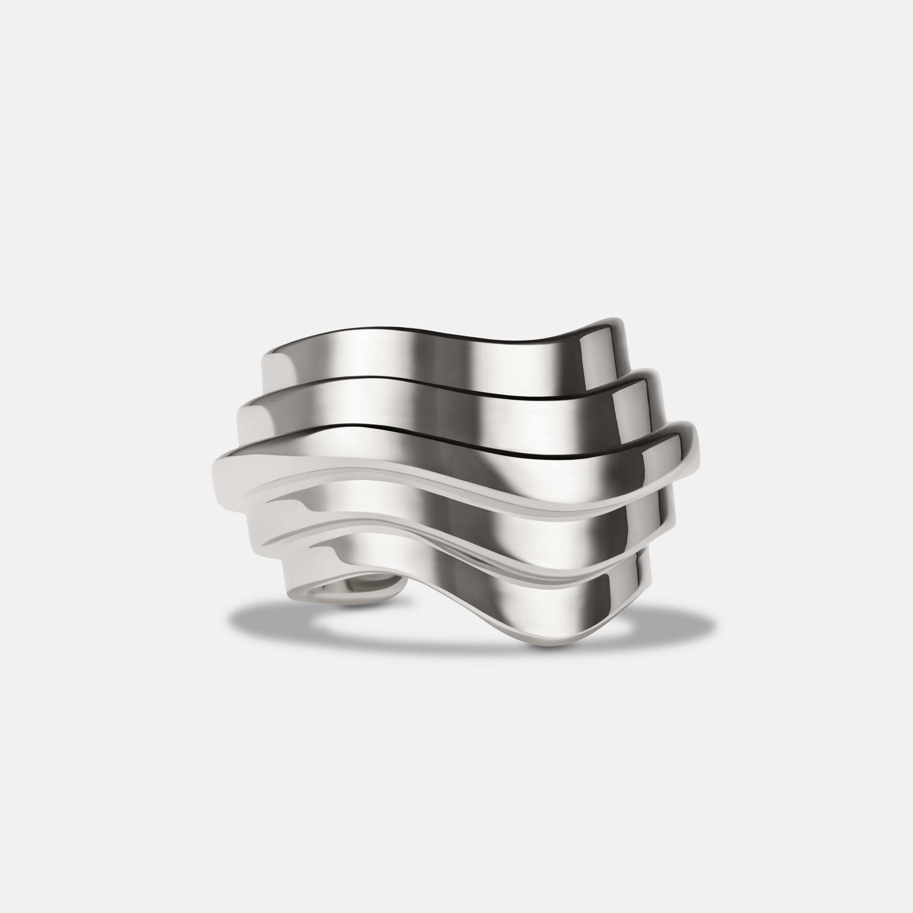 Contours Ear Cuff in White Gold