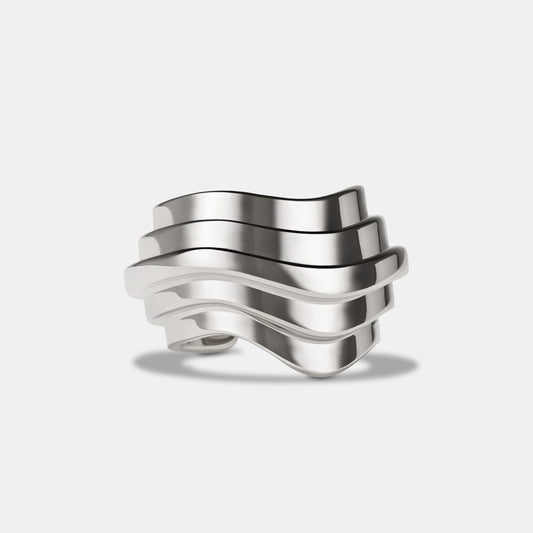 Contours Ear Cuff in White Gold
