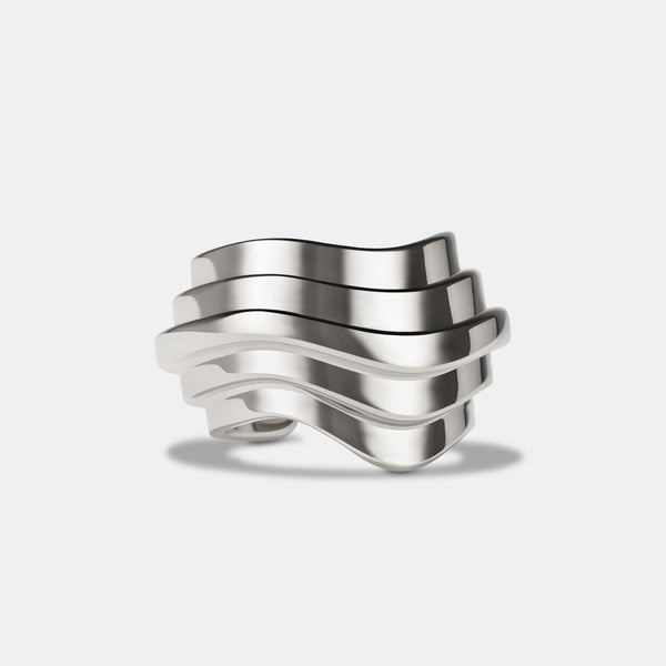 Contours Ear Cuff in White Gold