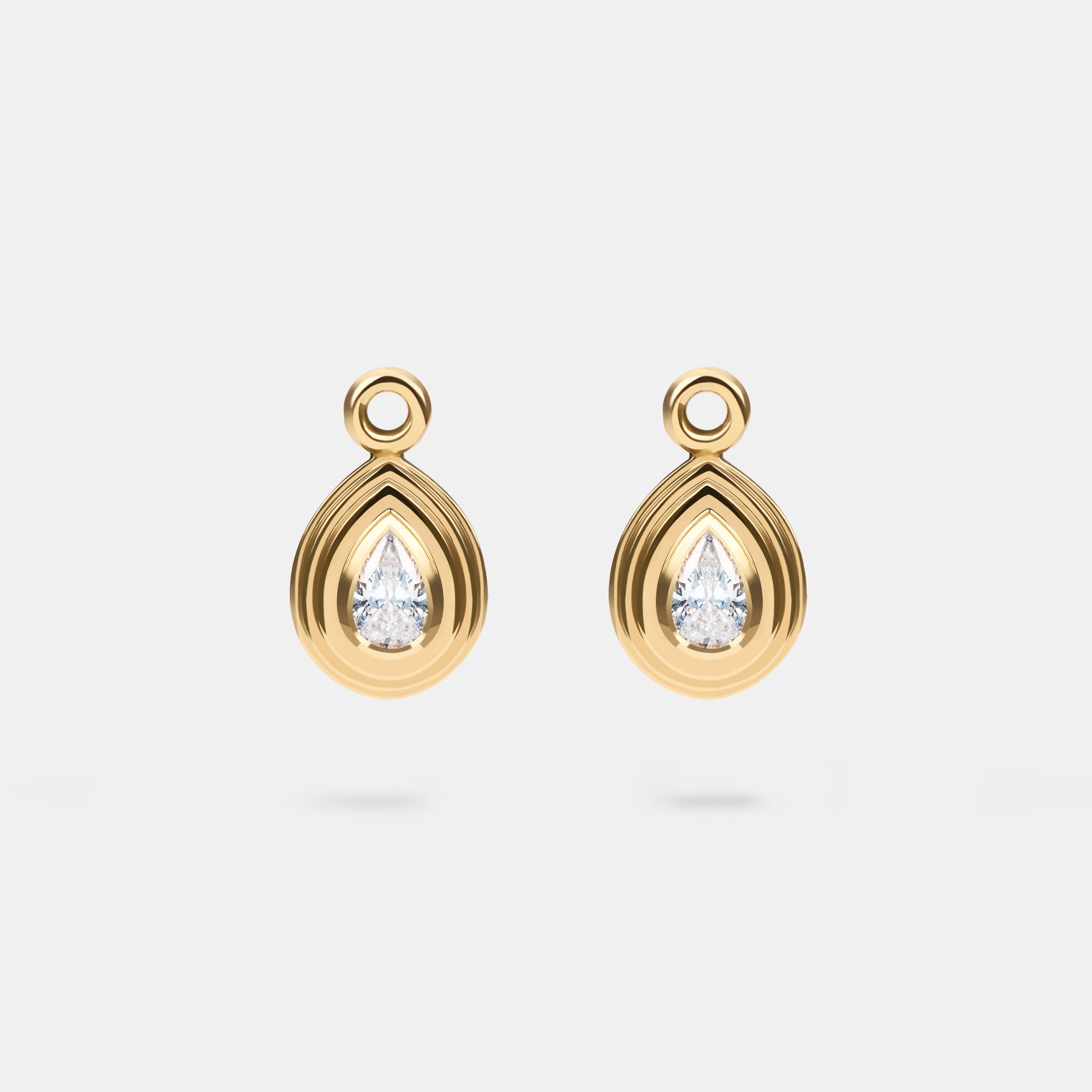 Contours Earring Charms Pear Diamond in 18 Karat Yellow Gold