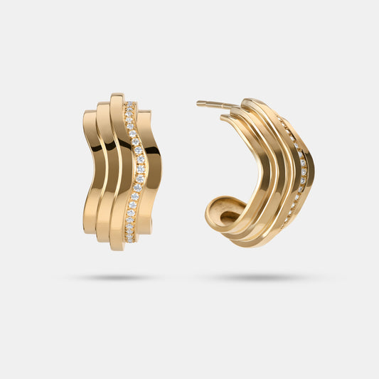 Contours Hoops Diamond in 18 Karat Yellow Gold