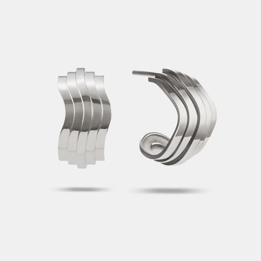 Contours Hoops in White Gold