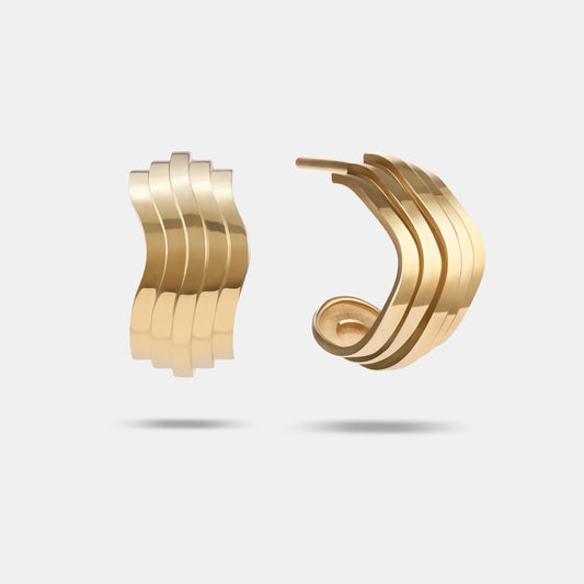 Contours Hoops in Yellow Gold