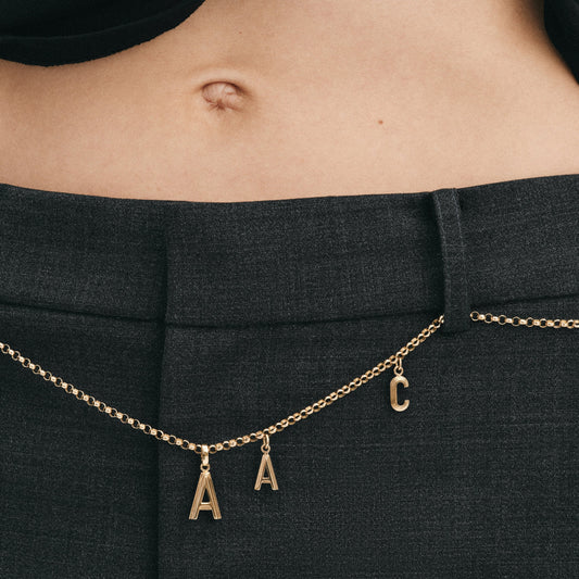 Contours Letter Pendant in Yellow Gold